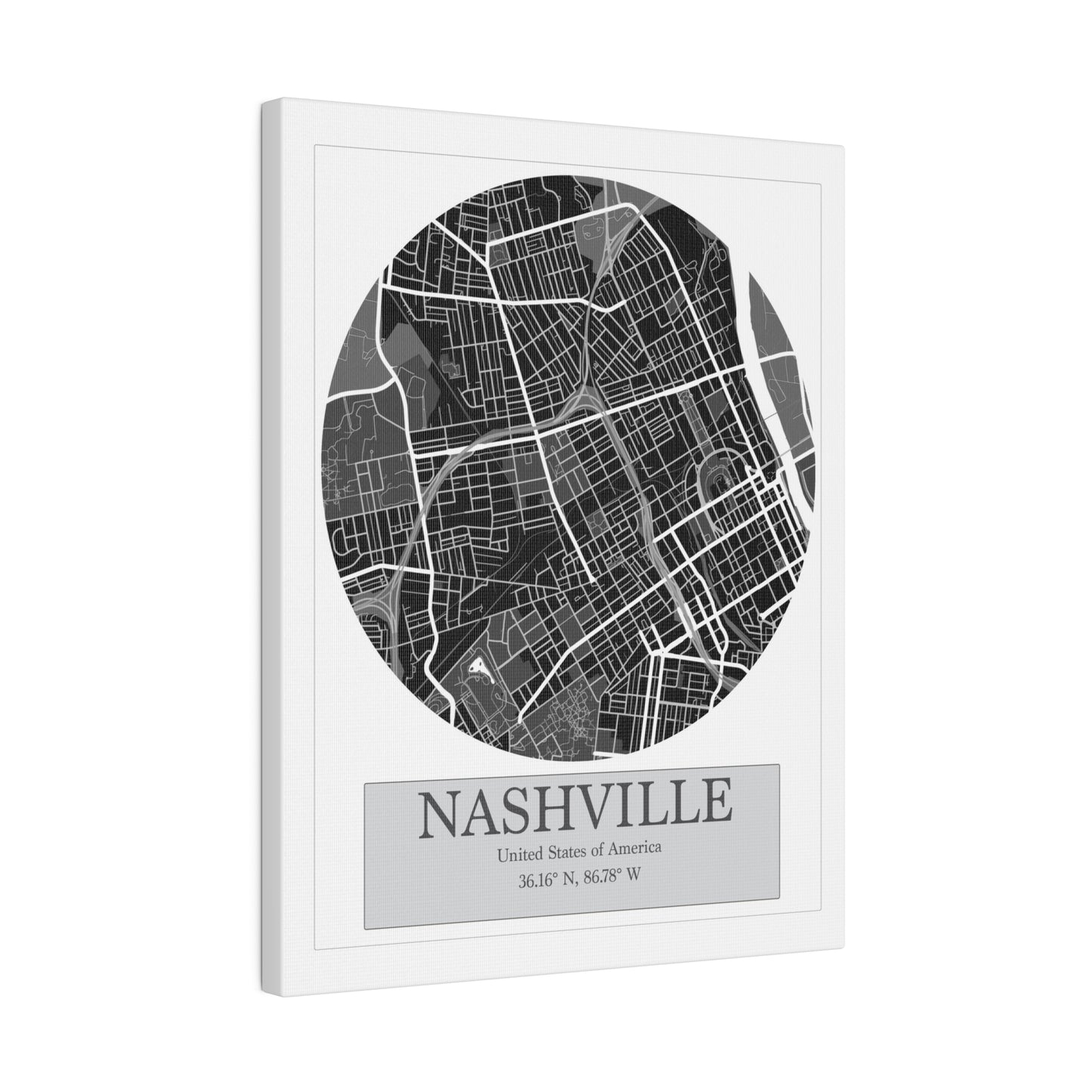Nashville - LatLong series - Matte Canvas