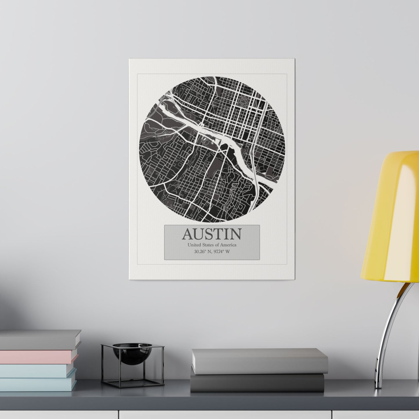 Austin - LatLong series - Matte Canvas