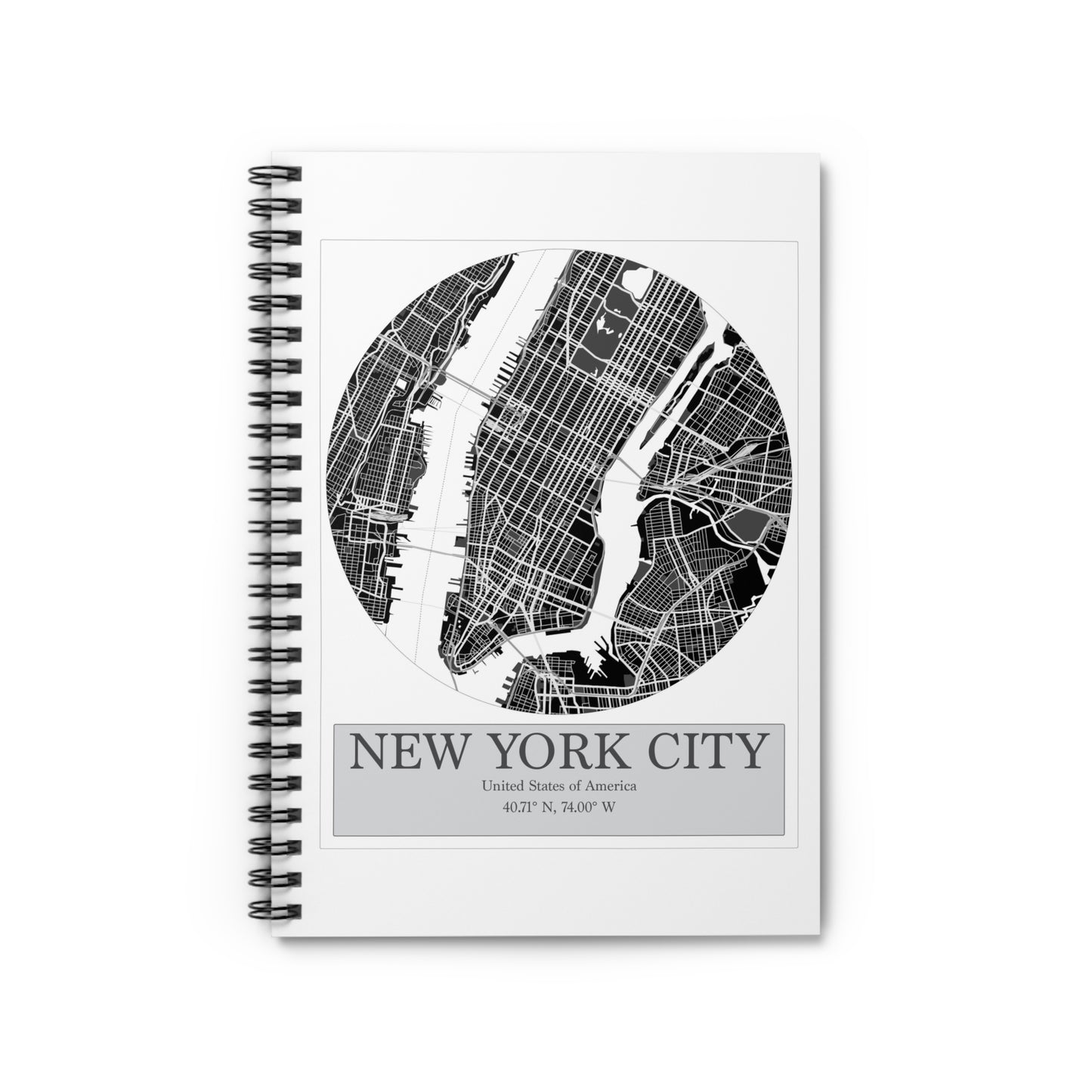 New York City - LatLong series - Spiral Notebook - Line Ruled