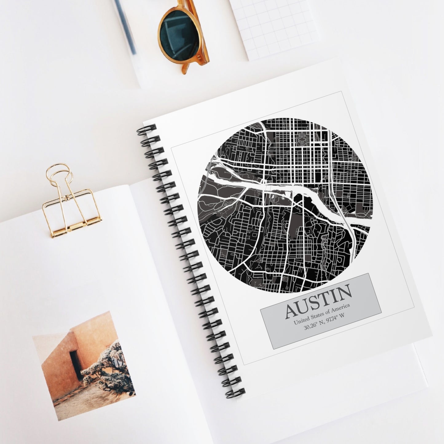 Austin - LatLong series - Spiral Notebook - Line Ruled