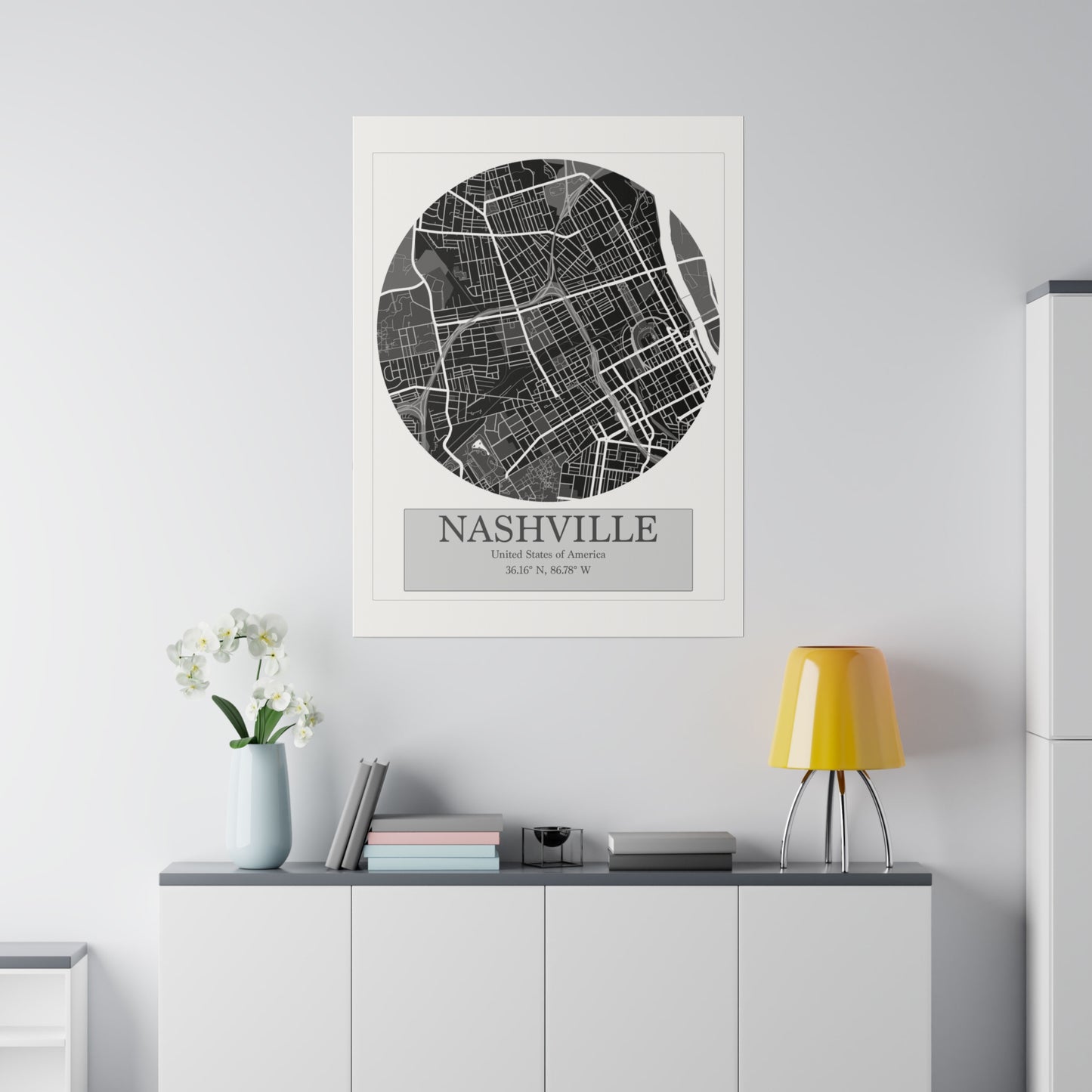Nashville - LatLong series - Matte Canvas