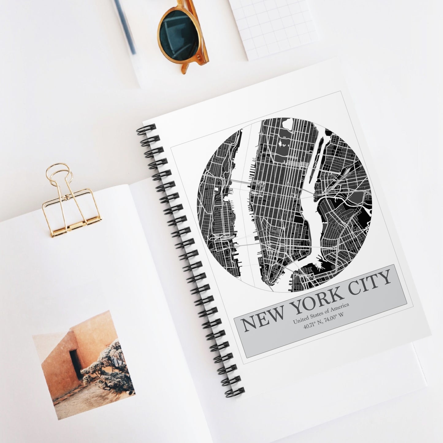 New York City - LatLong series - Spiral Notebook - Line Ruled