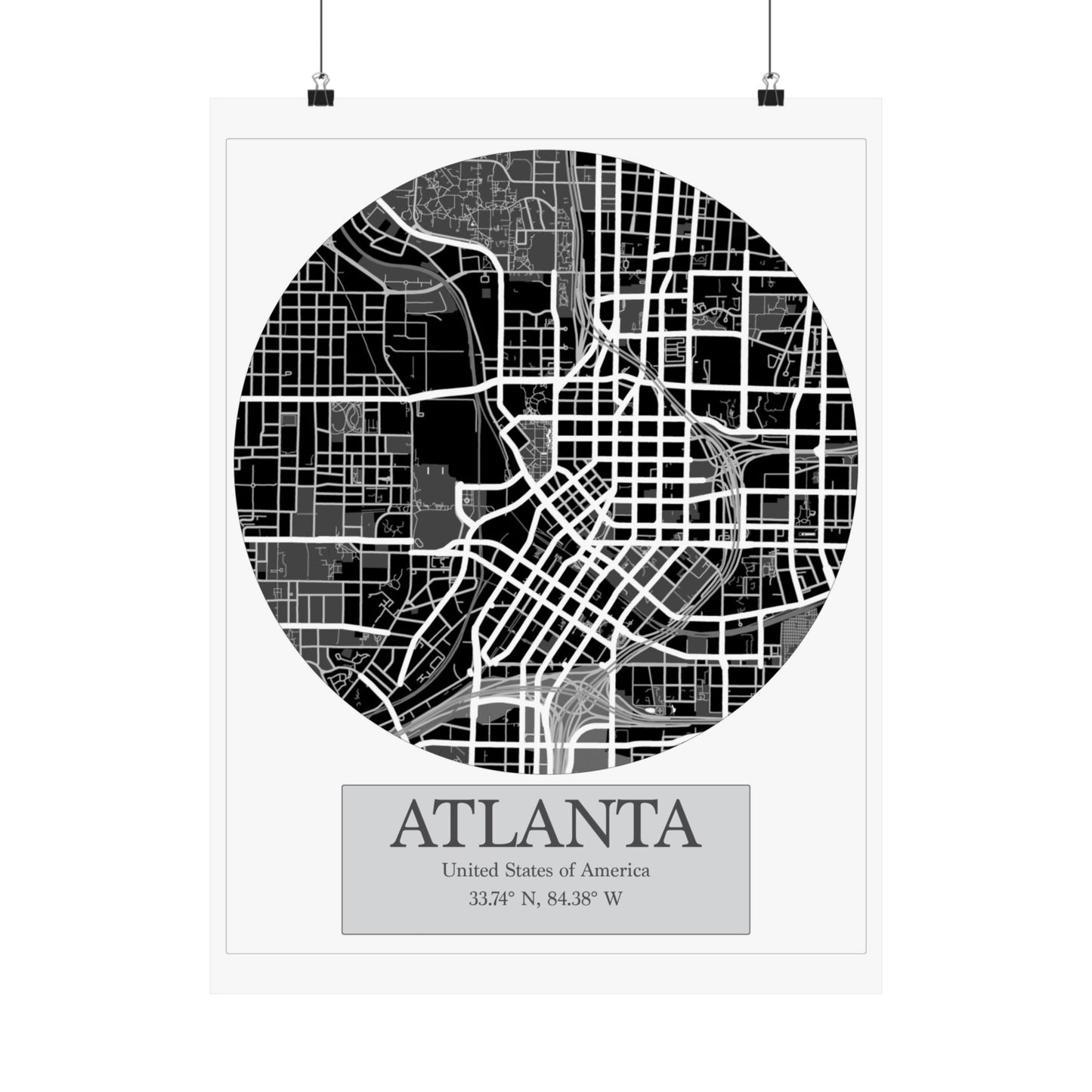 Atlanta - LatLong series - Matte Paper Poster