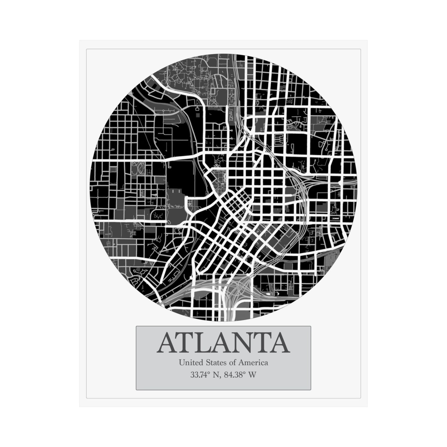 Atlanta - LatLong series - Matte Paper Poster