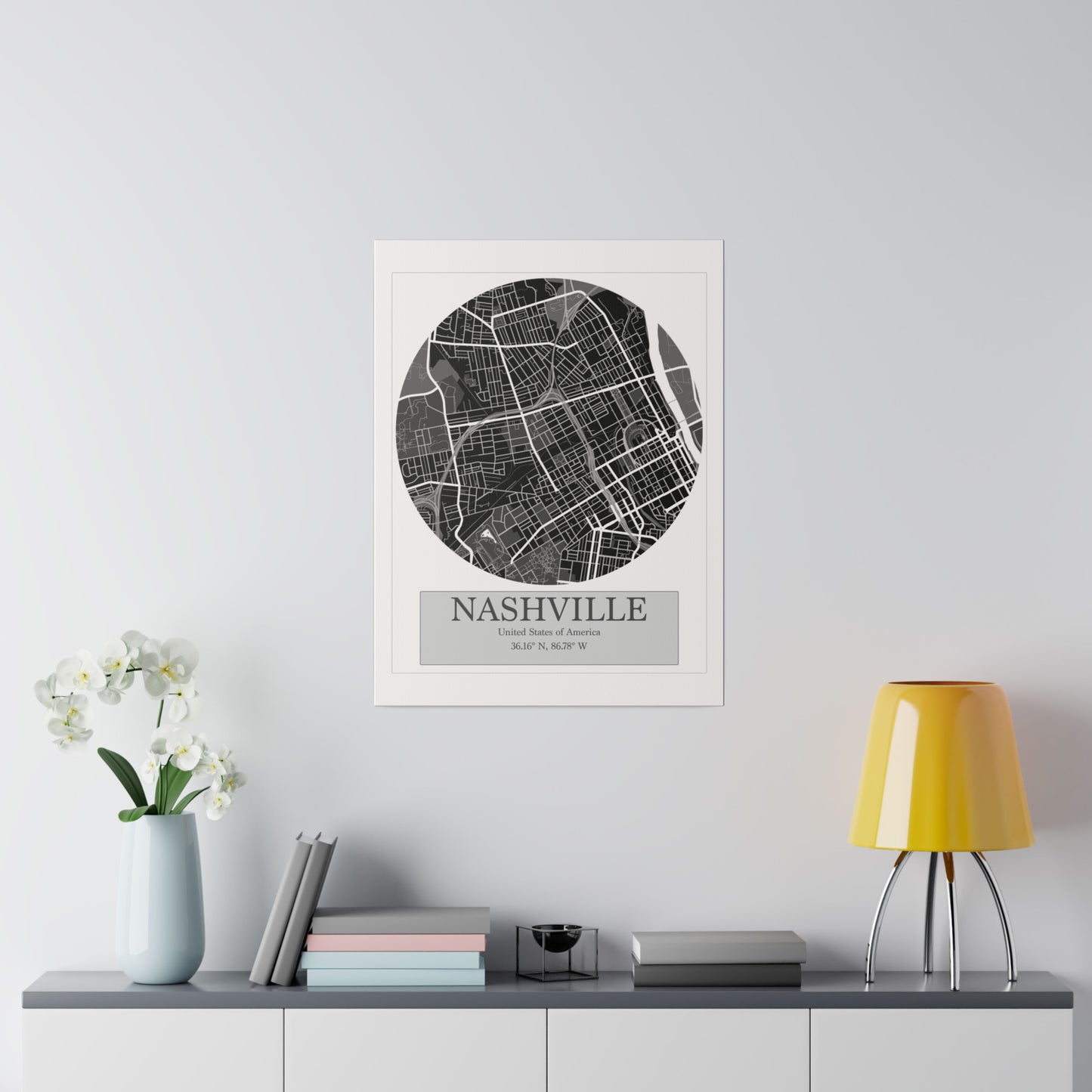 Nashville - LatLong series - Matte Canvas