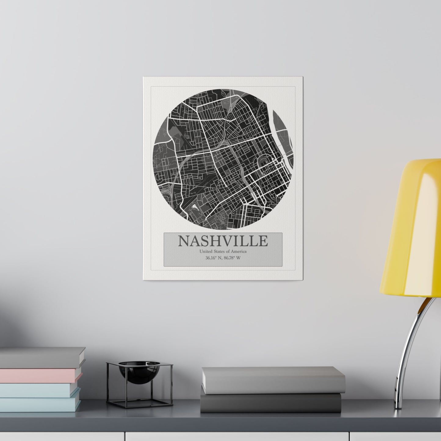 Nashville - LatLong series - Matte Canvas