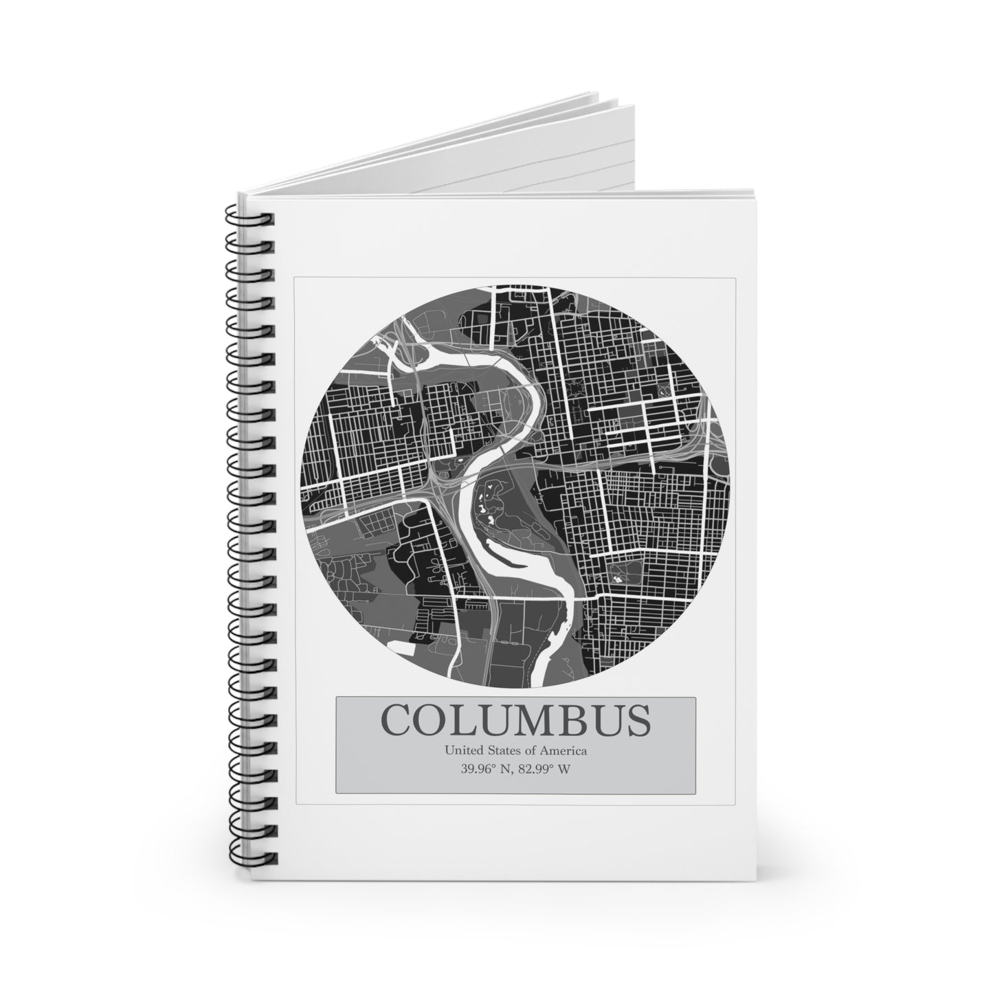Columbus - LatLong series - Spiral Notebook - Line Ruled