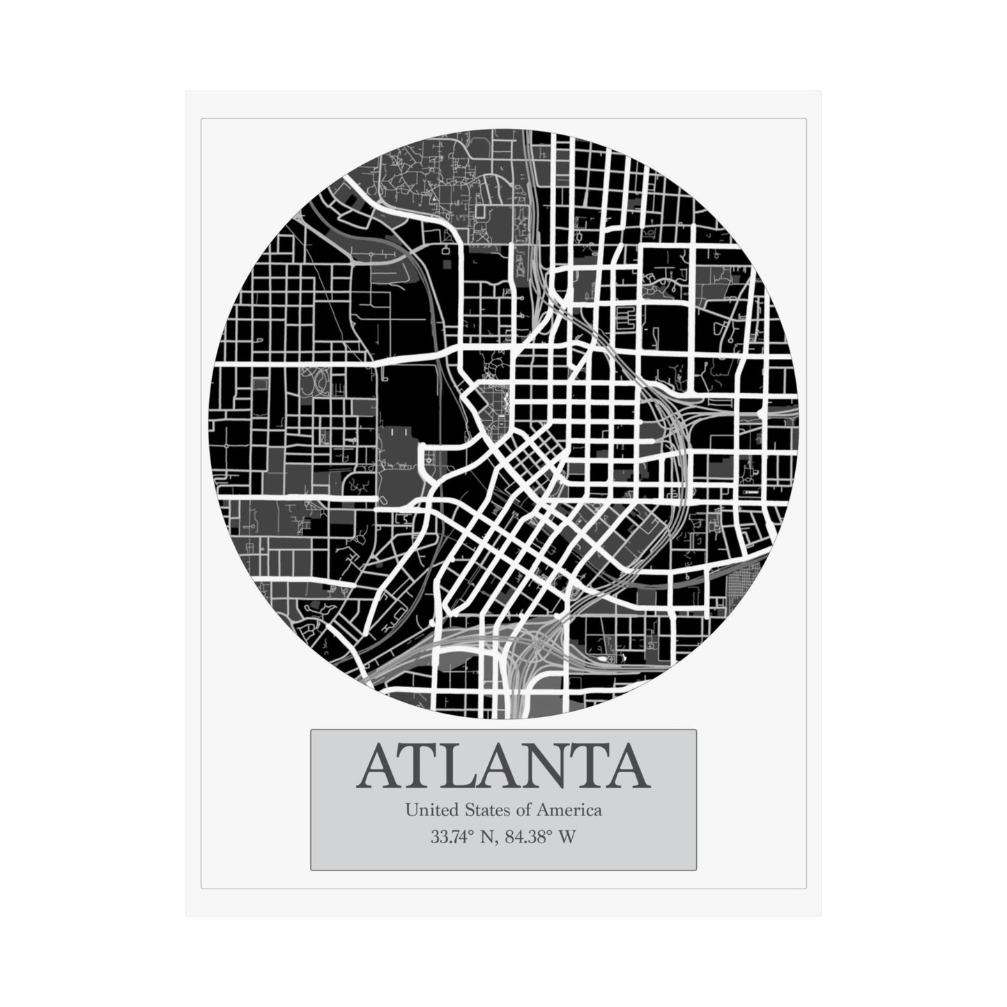 Atlanta - LatLong series - Matte Paper Poster