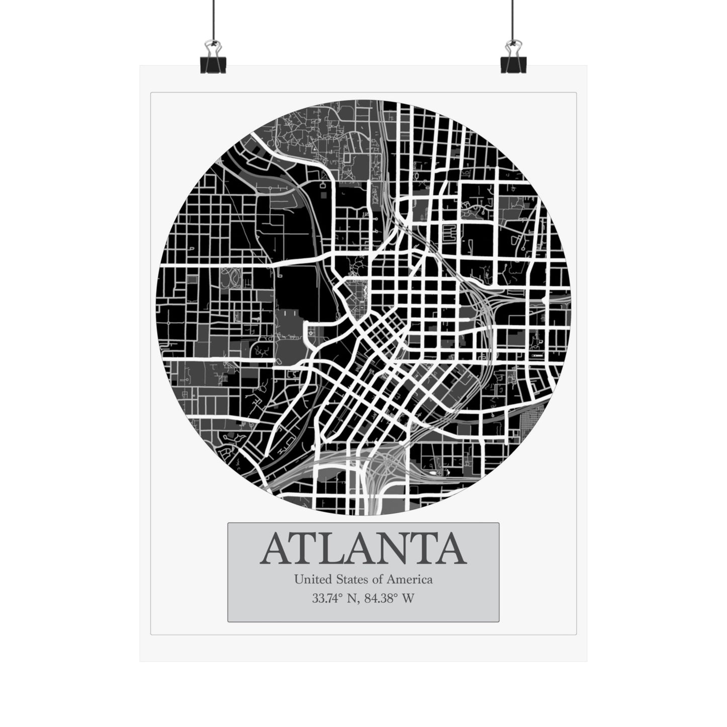 Atlanta - LatLong series - Matte Paper Poster