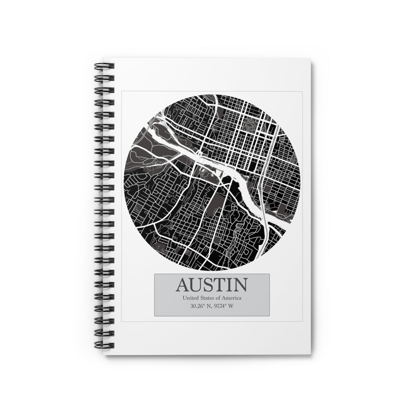 Austin - LatLong series - Spiral Notebook - Line Ruled