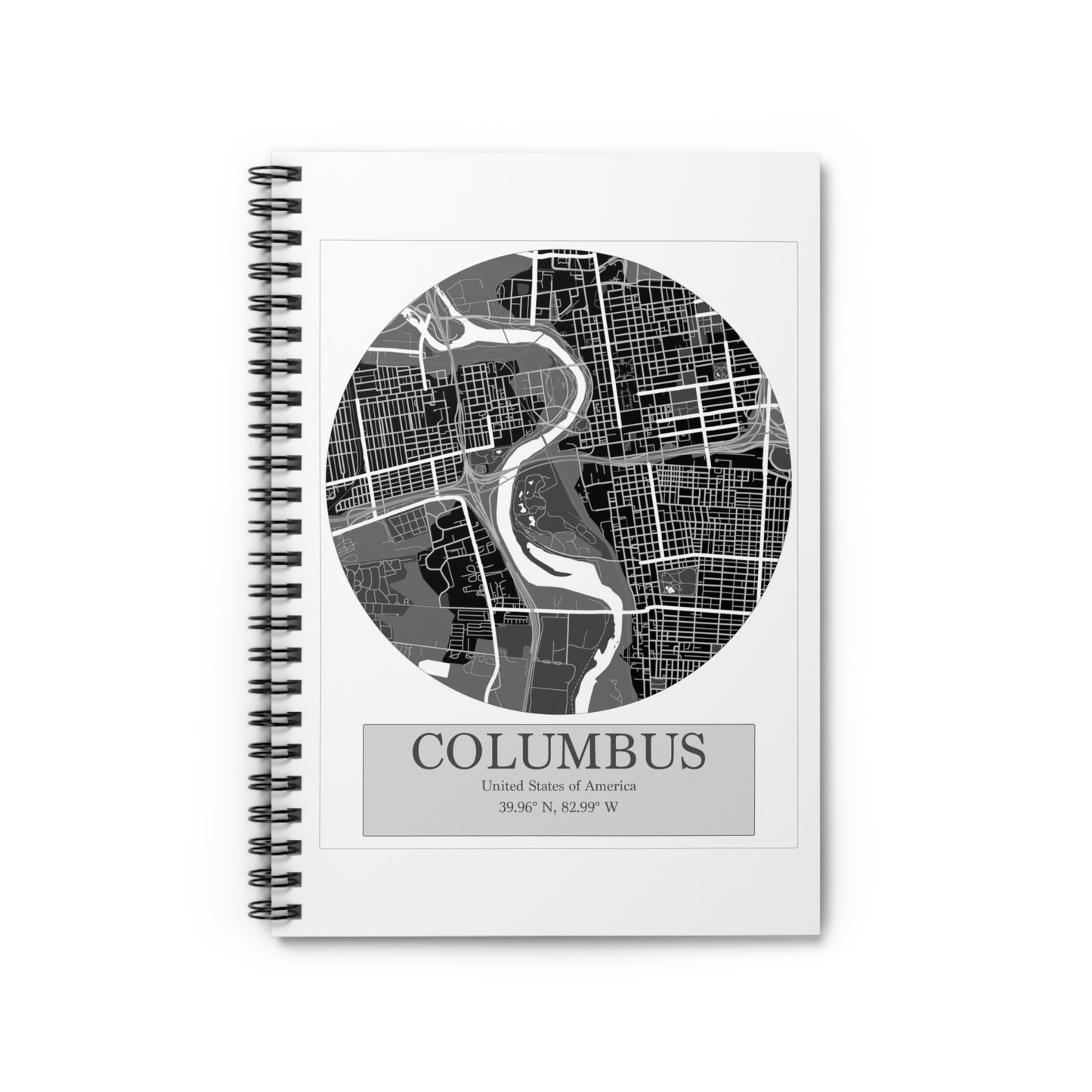 Columbus - LatLong series - Spiral Notebook - Line Ruled