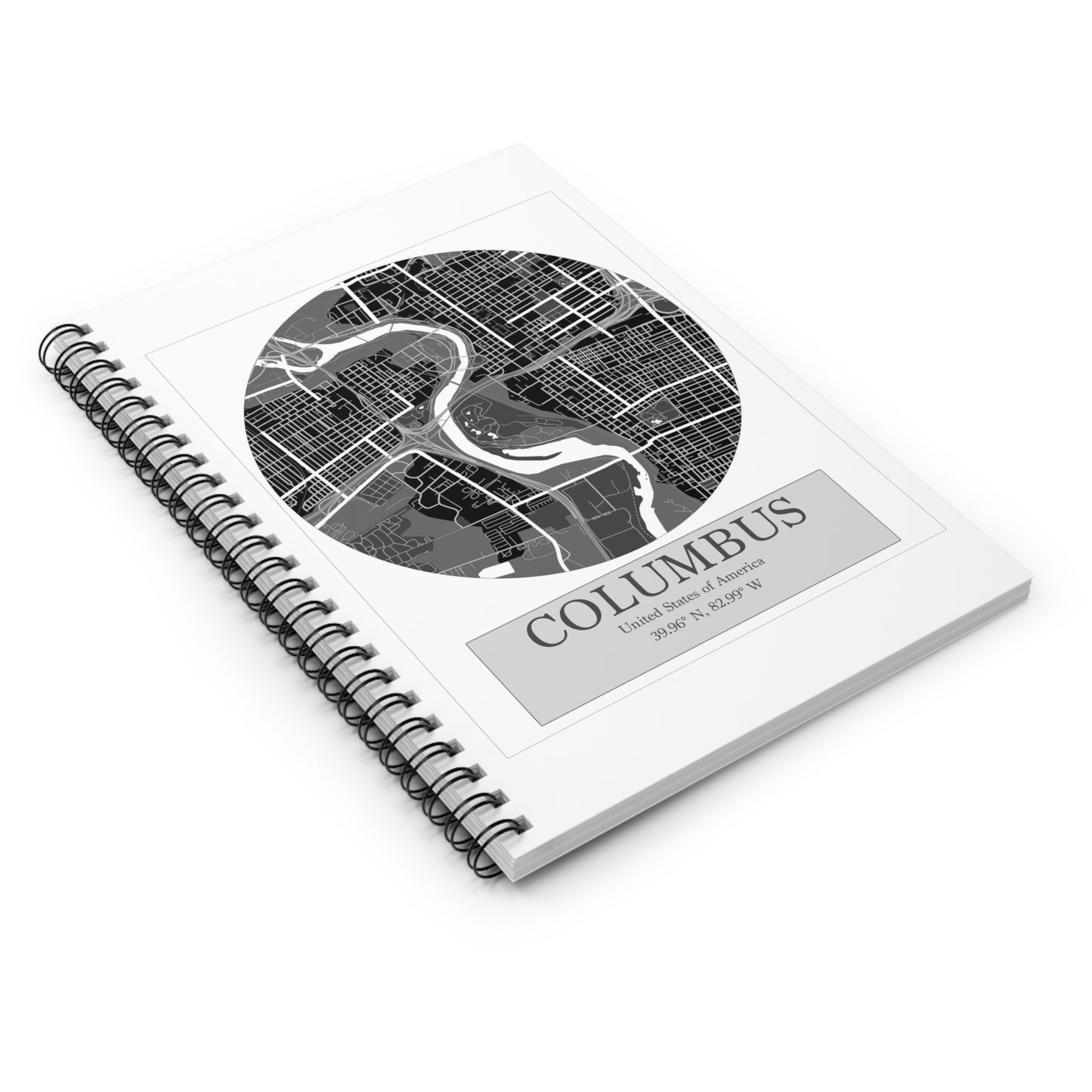 Columbus - LatLong series - Spiral Notebook - Line Ruled
