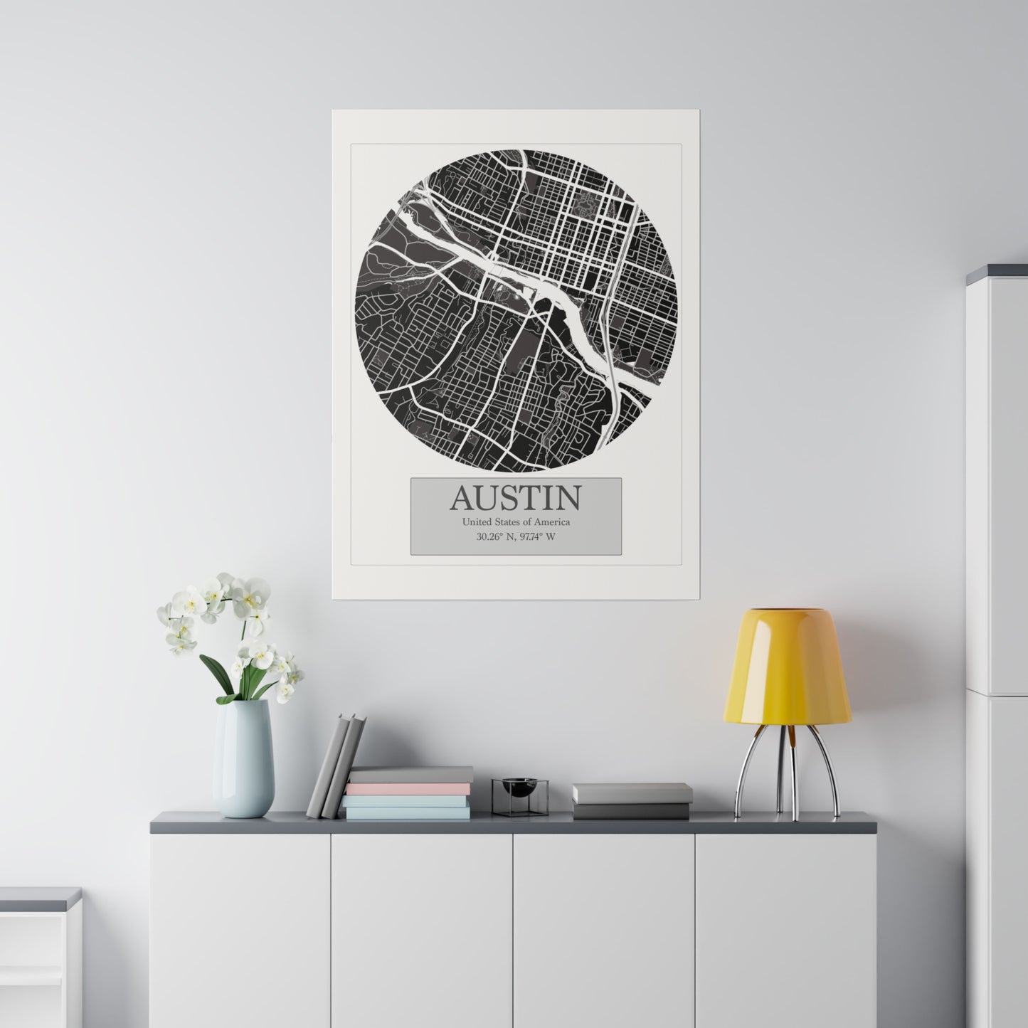 Austin - LatLong series - Matte Canvas