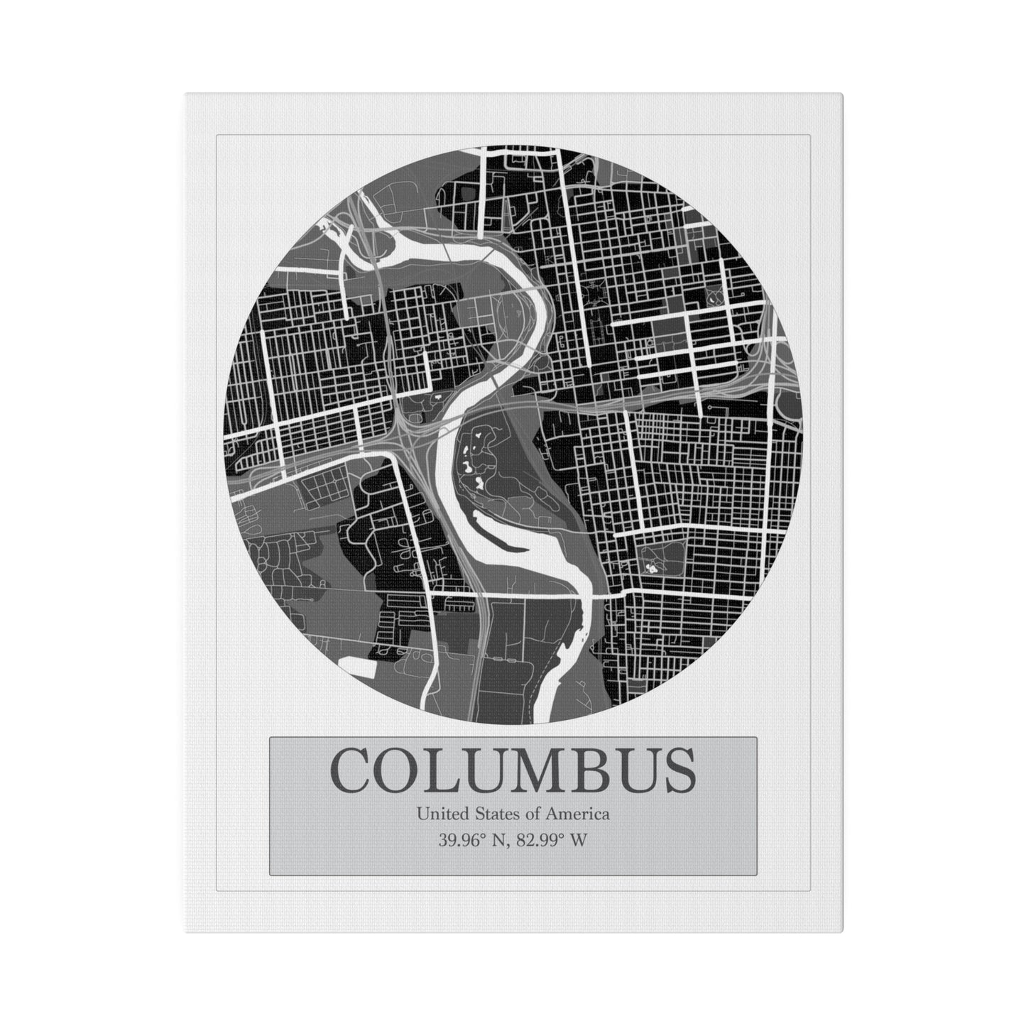 Columbus - LatLong series - Matte Canvas