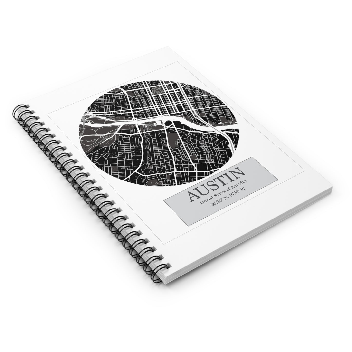 Austin - LatLong series - Spiral Notebook - Line Ruled